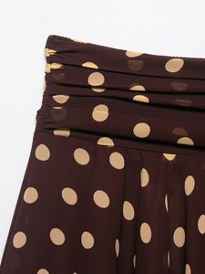 Minifalda de mujer 2026 con lunares, asimétrica, fruncida, de cintura alta, por encima de la rodilla, casual, elegante, vintage, tejida, para chica - Product Image 3