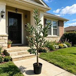 Knock Down Faux Olive Branches Artificial Greenery Stems <b>Flat</b> <b>Pack</b> Simulated Olive Sprigs DIY Assembly For Floral Arrangement We - Product Image 6