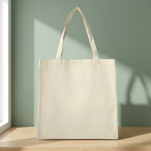 Canvas Tote <b>Bag</b> <b>Medium</b> <b>Size</b> Shoulder Handle Grocery Shopping <b>Bag</b> Natural Color - Product Image 1