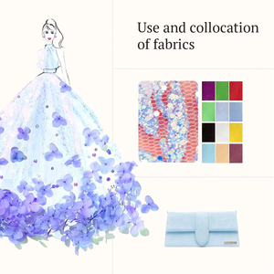 Tessuto fluorescente Glitter multicolore 100% poliestere tessuto ricamato maglia per abito da sera - Product Image 3