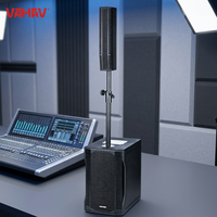 VAMAV Bocinas Profesional EVO10 Altavoz columna activo de madera 10", 500W RMS, DSP, Clase D, Bluetooth, USB y micrófono