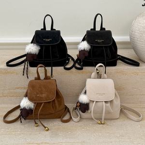 Sac à dos vintage en daim pour femmes, sac à main, mini sac messager, sac à bandoulière, grande capacité, sac mini tendance - Product Image 2