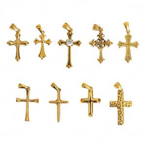 Pendentif Croix Tendance DIY en Acier Inoxydable 316L Plaqué Or 18K, Personnalisable, Accessoires de Luxe pour la Fabrication de Bijoux, Vente en Gros - Product Image 5