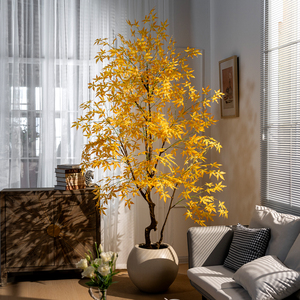Lớn Nhân Tạo Vàng Đỏ Cây Maple Thực Tế 7ft 8ft Nhà Máy Trong Nhà Ngoài Trời Trang Trí Nội Thất Cây Cho Khách Sạn Cho Cửa Hàng - Product Image 2