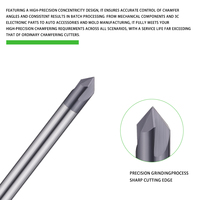 Foret à chanfreiner à point fixe en carbure de tungstène ZROYEE HRC65, foret central, modèle 3F-1*50L*90 50mm pour le perçage des métaux
