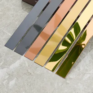 Самоклеящийся декоративный профиль для тонкого металлического зеркала золото из нержавеющей стали Керамическая плитка настенный потолок