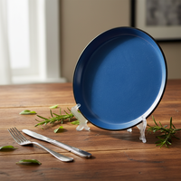 Service de table en céramique bleue de luxe classique, assiettes, bols, tasses à thé, résistant à la chaleur, compatible four, micro-ondes et lave-vaisselle