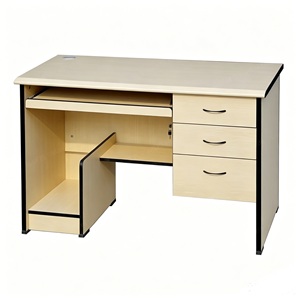 <span class=keywords><strong>Bureau</strong></span> d'ordinateur économique en mélamine pour personnel <span class=keywords><strong>avec</strong></span> <span class=keywords><strong>plateau</strong></span> pour clavier et tiroirs verrouillables - Product Image 1
