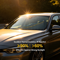 Película de Tinte Solar para Ventanas de Auto, Ultra Ligera, 70% VLT, Cambia de Color, PET, Rollo de 1.52*30m, 2 Capas, Anti-Rayones, Protección UV y Contra el Calor