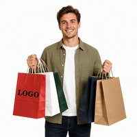 Sac en papier kraft brun écologique de qualité supérieure, imprimé sur mesure, emballage à emporter pour restaurant, restauration rapide, supermarché, pour la promotion