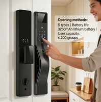 Cerradura Inteligente de Seguridad para Puerta, Grado C, Anti-Robo |   Control por Aplicación Tuya TT Lock |   Llave de Desbloqueo con Contraseña, Tarjeta IC y Huella Dactilar |   Puerta de Madera |