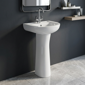 Lavabo en céramique italienne le plus populaire avec piédestal, nouveau design, lavabo fantaisie pour les mains et le visage, pour le marché du Moyen-Orient - Product Image 6