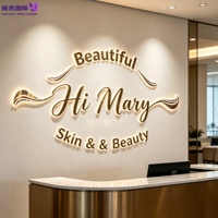 Enseigne Lumineuse Personnalisée de Luxe Moderne en Acier Inoxydable Doré 3D, Lettres Cursives à Bande LED pour Mur de Salon de Manucure ou Studio, Panneau Publicitaire