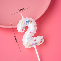 Bougies d'anniversaire originales en forme de ballon avec impression Joyeux Anniversaire colorée et bâtonnet en plastique pour la décoration de gâteaux