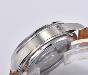 <span class=keywords><strong>Parnis</strong></span>-Reloj mecánico automático para hombre, esqueleto de 43mm, caja plateada, correa de cuero de 22mm, reserva de energía, Tourbillon, esfera analógica - Product Image 3