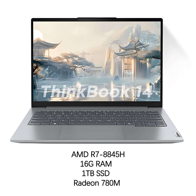 New Lenovo ThinkBook14 AMD R7-8845H 16G Memory1TB SSD 14" 2.8K 120Hz Win11 Customizable Radeon 780M Graphics Business PC Laptop