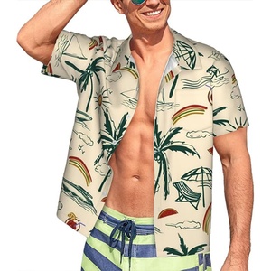 Camisa Hawaiana Personalizada para Hombre, Transpirable, ODM, Manga Corta, Cuello Mao, Casual, Verano, Playa Tropical, con Bolsillo - Product Image 5