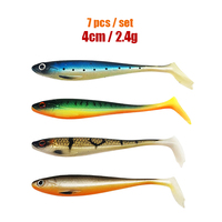 Sea şarkı deniz bas 70mm2.4g ördek perdeli deniz suyu kuyruk toplu plastik PVC yumuşak yüzen yem balıkçılık yumuşak Lures