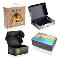 Boîte d'expédition en carton ondulé noir personnalisée, écologique, fabriquée par une usine OEM, emballage pliable pour envoi postal avec logo pour les petites entreprises