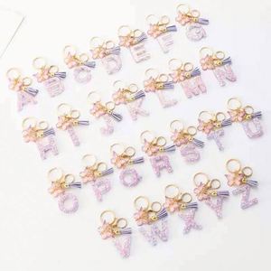 High Quality Butterfly Pendant 26 English Initial Letters Love Sequin Butterfly Keychain Girls Gift Colorful Bag Charm Keyrings - Product Image 3