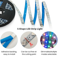 Tira de LED RGBic WS2815 en Forma de S, Direccionable, Programable, con Guía Gratuita, Aplicación Móvil, DIY, Letrero 3D