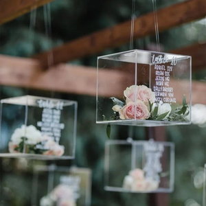 Bệ Trụ Hiện Đại Bằng Acrylic Trong Suốt Bệ Đứng Hình Trụ Hoa Trụ Cho Tiệc Cưới Sinh Nhật Hộp Hoa Hồng Acrylic Trưng Bày Có Nắp Đậy - Product Image 5