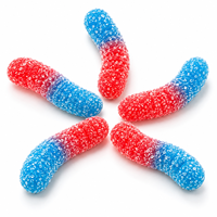 Bonbons gélifiés aux fruits en forme de vers Halal avec logo personnalisé, en petits emballages de détail pour la vente en gros