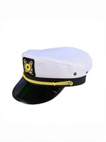 Chapeaux de capitaine classiques blancs en gros avec visière brevetée pour adultes, parfaits pour les bateaux et les fêtes