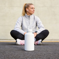 Gourde isotherme en acier inoxydable de 64 onces (2 litres, demi-gallon, 128 oz) pour le sport, la gym, le camping