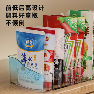 Transparent Acrylic Spice Organizer Divided Storage Box For Kitchen Desktop Multipurpose Rectangle Shape - Product Image 3