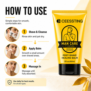Crème après-rasage réparatrice pour barbe, soin hydratant et lissant pour la peau après le rasage, baume cicatrisant pour hommes, marque privée - Product Image 5