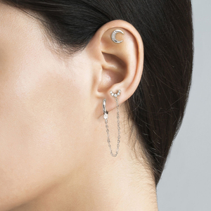 Pendientes Largos ROXI con Diseño de Luna y Diamantes de Imitación para Mujer, Pendientes con Borlas Brillantes en Forma de Luna Creciente - Product Image 5