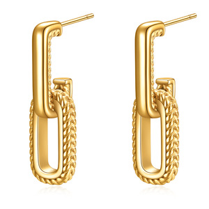 Geometric <b>Stud</b> Earrings 10Mm Stainless Steel Fashion Jewelry For Women <b>Silver</b> Gold Color - Product Image 5