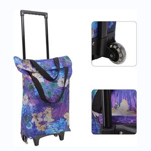 Borsa Trolley Pieghevole Portatile per <span class=keywords><strong>la</strong></span> <span class=keywords><strong>Spesa</strong></span>, Riutilizzabile in Tessuto Oxford, con Ruote, Impermeabile, Fantasia Geometrica, per <span class=keywords><strong>la</strong></span> Casa - Product Image 4
