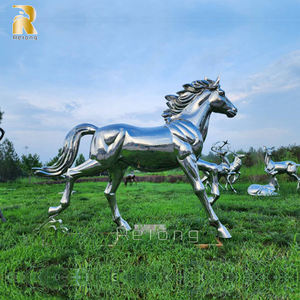 تمثال حصان من الفولاذ المقاوم للصدأ بتصميم مخصص وحجم طبيعي من ريلونج للحدائق والمتنزهات الخارجية - Product Image 4