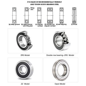 ตลับลูกปืนความแม่นยำสูง 6000 ZZ/2RS 10 * 26 * 8 มม. สำหรับการผลิตและบำรุงรักษา ตลับลูกปืนเม็ดกลมร่องลึกแบบมืออาชีพ - Product Image 4