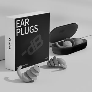 حماية السمع رمادي فاتح قابلة لإعادة الاستخدام الحد من الضوضاء سدادات عازلة للصوت للنوم - Product Image 3