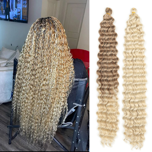 Tresses Crochet Deep Wave Twist 22 Pouces pour Boho Braids Cheveux Synthétiques Ombrés pour Tressage Fibre Basse Température Extensions pour Tresses Crochet - Product Image 1