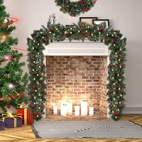 Direkt vom Hersteller Luxuriöser 24-Zoll (60CM) Umweltfreundlicher PVC & Kiefernnadel Gemischter Outdoor-Weihnachtskranz zur Dekoration