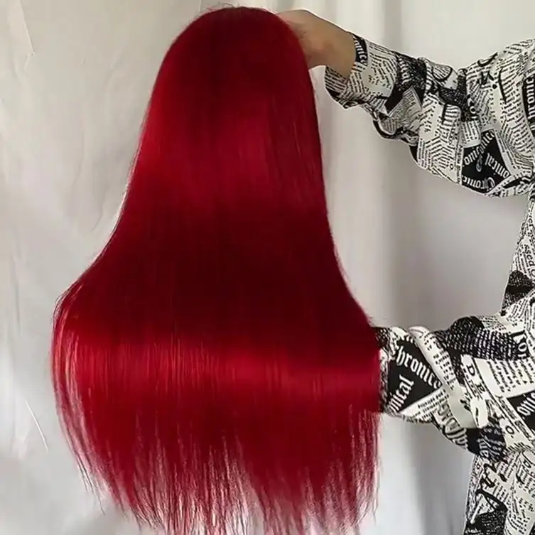 Lace Front Wig Remy Virgin Full Lace Straight orange Body Weave Human Hair Wigs for Black Women Transparent Swiss lace