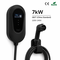 Stasiun Pengisian Daya EV 7KW AC 220V 240V, Kartu RFID NFC 4G WIFI IP65, Proteksi Kebocoran Wallbox AC Terpasang di Dinding untuk BYD ATTO