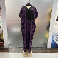 Robe pour femme en polyester imprimé, style ethnique décontracté, tendance 2025, pour les fêtes, style africain, ample, anti-froissement, avec dentelle