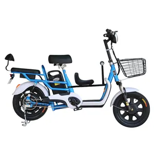 Ucuz ebeveyn-çocuk elektrikli bisiklet yetişkin elektrikli Scooter motosiklet gizli pil üç koltuk elektrikli bisiklet