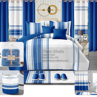 Ensemble de literie matelassé King Size 24 pièces avec rideaux, tapis et ensemble de salle de bain pour la vente en gros
