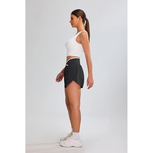 FOXA Pantalones cortos deportivos para mujer, de cintura alta, de secado rápido, para correr, con bolsillo con cremallera - Product Image 3