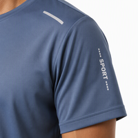 Camiseta Deportiva de Seda Helada para Hombre con Logotipo Personalizado OEM, de Secado Rápido, 180g, Antipilling, que Absorbe la Humedad, Venta al por Mayor