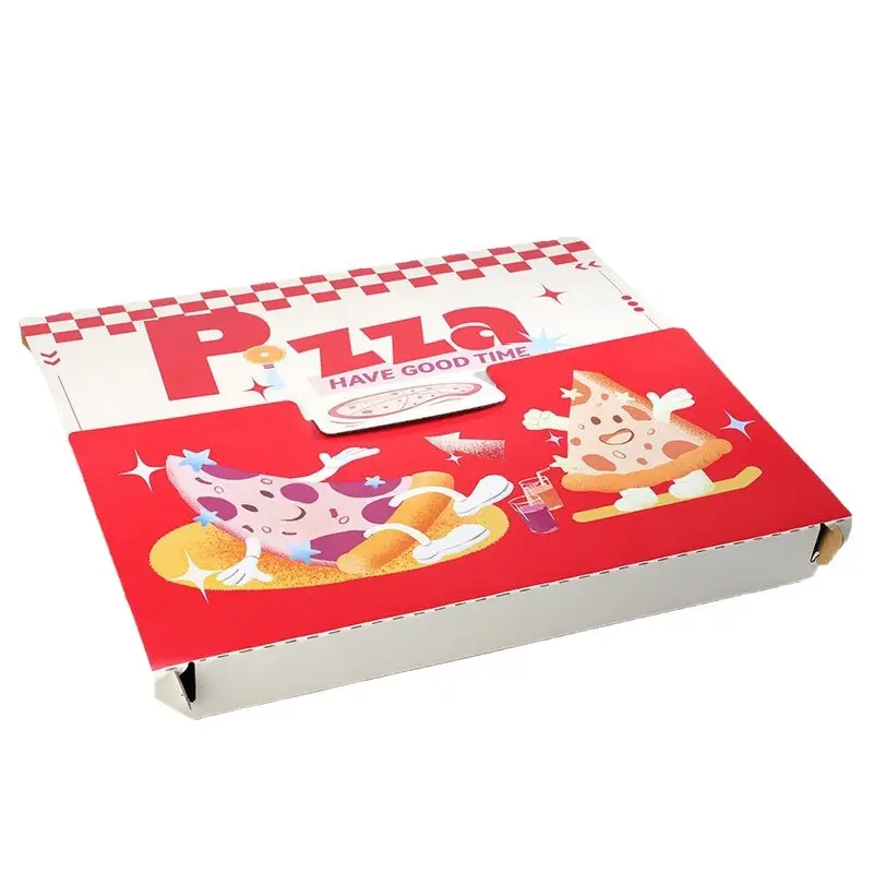 Toptan ucuz özel Logo baskılı dikdörtgen oluklu gıda ambalaj kutusu 6/10/12/13/14/16/18 inç Pizza kutusu
