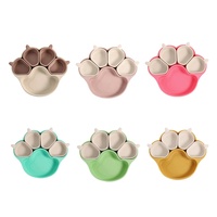 Ensemble repas bébé carré en silicone, assiette et bol avec ventouse puissante, qualité alimentaire sans BPA, écologique, vaisselle pour tout-petits, faible MOQ