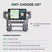 NaviHua 14.6 "écran d'autoradio Android Navigation automatique Carplay moniteur d'unité principale ancien à nouveau pour Toyota Tundra Sequoia 2014 2019
