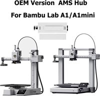 Hub AMS Asli Bambu untuk A1/A1 Mini, Aksesori Paralel Sistem Multi Material Printer 3D